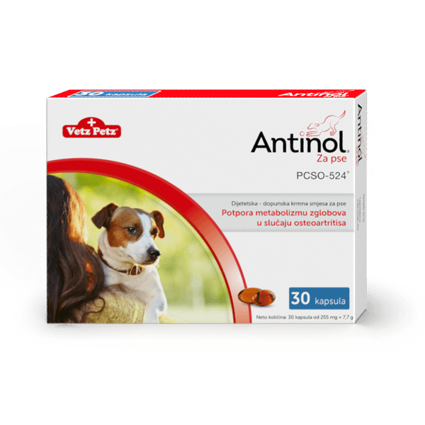 Antinol za pse sadrži 30 kapsula